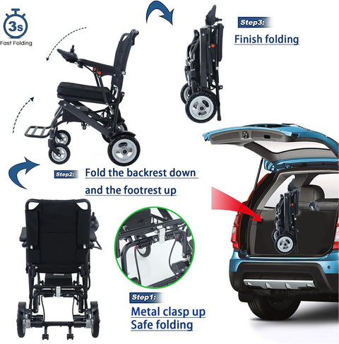 New Electric Ultra Light Folding Wheelchair 9187041 – Portable Lightweight Power Chair - with | Sold by Uncle Wiener's Wholesale