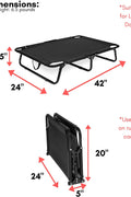 Dog resting on black elevated mesh cot
Foldable raised pet bed for outdoor travel
Side view of elevated dog cot with mesh
Cat lying on raised portable pet bed
Folded compact dog bed for easy storage