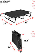 Dog resting on black elevated mesh cot
Foldable raised pet bed for outdoor travel
Side view of elevated dog cot with mesh
Cat lying on raised portable pet bed
Folded compact dog bed for easy storage