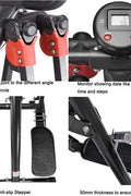 Foldable elliptical trainer machine – front view

Compact home elliptical with ergonomic foot pedals

Indoor elliptical fitness machine for low-impact workouts

Folded elliptical – easy storage design

Woman using elliptical trainer at home