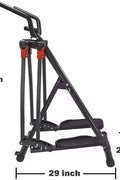 Foldable elliptical trainer machine – front view

Compact home elliptical with ergonomic foot pedals

Indoor elliptical fitness machine for low-impact workouts

Folded elliptical – easy storage design

Woman using elliptical trainer at home