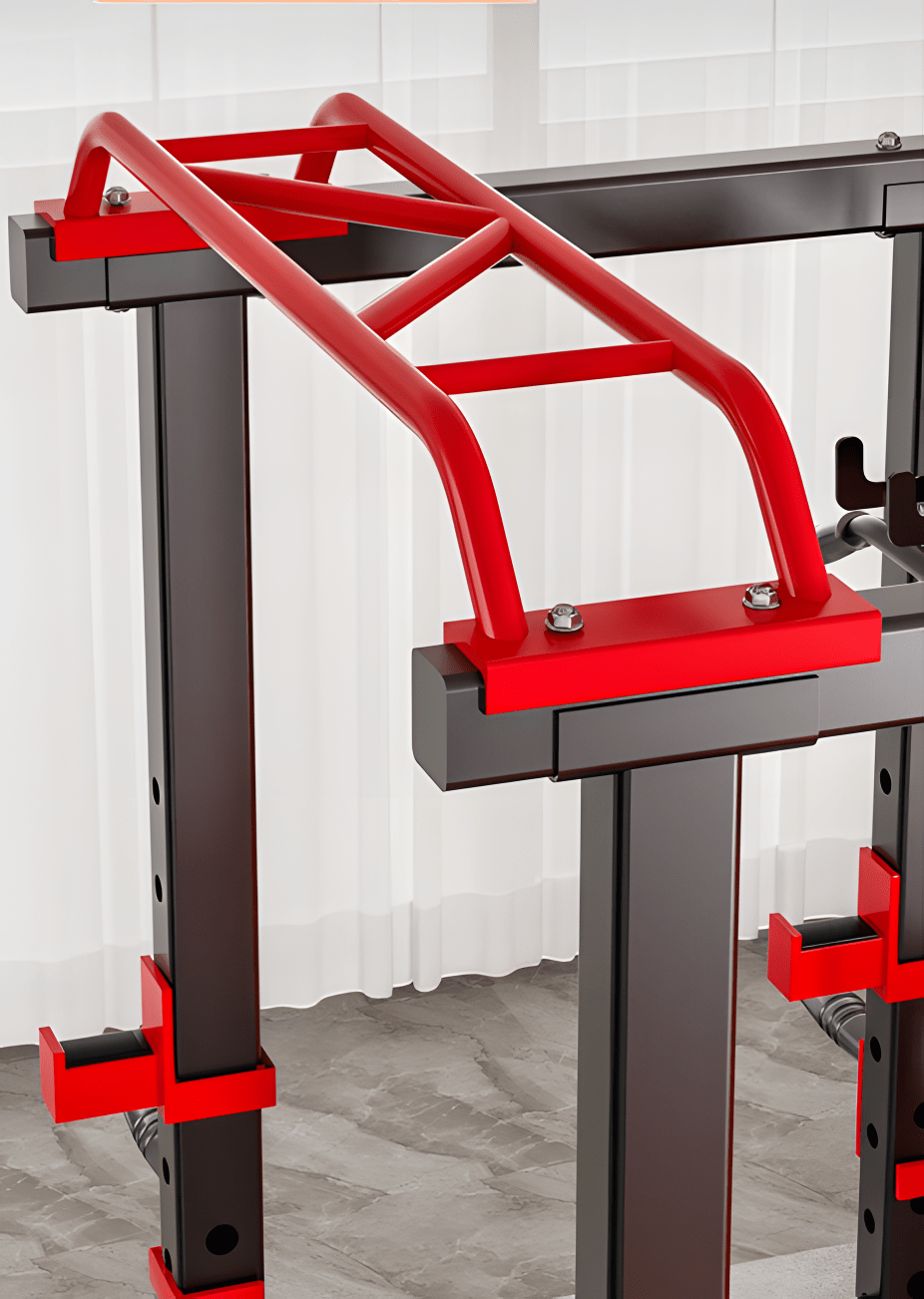 Gym Power Rack with Squat and Lat Pulldown Attachment Front View

Heavy-Duty Home Gym Rack Model 52325 Side Angle

Strength Training Squat Rack with Adjustable J-Hooks

Lat Pulldown Home Gym Power Cage Setup