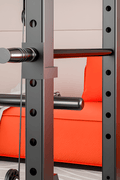 Gym Power Rack with Squat and Lat Pulldown Attachment Front View

Heavy-Duty Home Gym Rack Model 52325 Side Angle

Strength Training Squat Rack with Adjustable J-Hooks

Lat Pulldown Home Gym Power Cage Setup