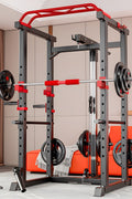 Gym Power Rack with Squat and Lat Pulldown Attachment Front View

Heavy-Duty Home Gym Rack Model 52325 Side Angle

Strength Training Squat Rack with Adjustable J-Hooks

Lat Pulldown Home Gym Power Cage Setup