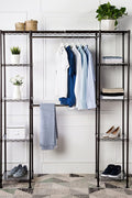 "Expandable Metal Wardrobe Closet Rack with Adjustable Shelves"

"Sturdy Hanging Storage Organizer for Clothing and Accessories"

"Adjustable Metal Closet Organizer with Hanging Rods and Shelves"