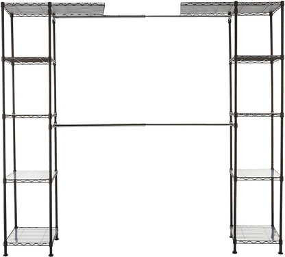 "Expandable Metal Wardrobe Closet Rack with Adjustable Shelves"

"Sturdy Hanging Storage Organizer for Clothing and Accessories"

"Adjustable Metal Closet Organizer with Hanging Rods and Shelves"