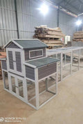 Extra-Large Wooden Chicken Coop – Front View with Run

Chicken Coop with Nesting Box and Enclosed Area

Backyard Poultry House with Slide-Out Tray

Wooden Chicken Coop with Metal Mesh Run

Multi-Level Chicken Enclosure with Ramp and Nesting Box