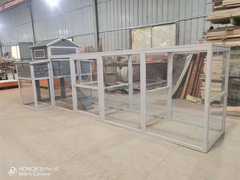 Extra-Large Wooden Chicken Coop – Front View with Run

Chicken Coop with Nesting Box and Enclosed Area

Backyard Poultry House with Slide-Out Tray

Wooden Chicken Coop with Metal Mesh Run

Multi-Level Chicken Enclosure with Ramp and Nesting Box