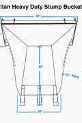 Heavy-Duty Stump Bucket for Skid Steer – Side View
Tree Digger Bucket with Serrated Edge and Teeth
Stump Removal Attachment for Landscaping
Extreme Skid Steer Root Bucket – Front Angle
Technical Diagram of Stump Bucket Attachment