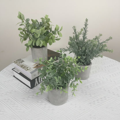 NEW FAKE ARTIFICIAL SILK PLANTS & TROPICAL TREES - with 3 - Pack Potted Faux Eucalyptus Plants | Sold by Uncle Wiener's Wholesale