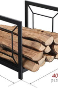 “Black wrought iron firewood log rack with wood stacked”

“Indoor firewood holder beside fireplace”

“Wrought iron log holder with wooden logs”

“Outdoor firewood rack near fire pit”