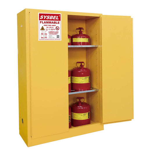 NEW Flammable Safety Cabinet – Double Door, Manual, 45 Gallon / 170L – WA810450 - with | Sold by Uncle Wiener's Wholesale
