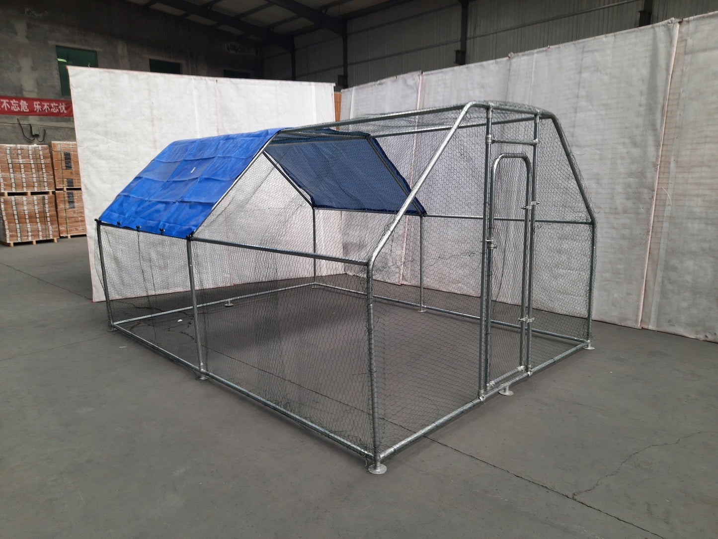 New Flat Top Dog & Animal Cage Coop 12.5 x 9 FT – Walk - In Metal Enclosure – SKU626231 - with | Sold by Uncle Wiener's Wholesale