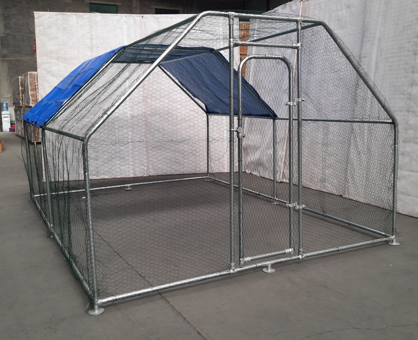 New Flat Top Dog & Animal Cage Coop 12.5 x 9 FT – Walk - In Metal Enclosure – SKU626231 - with | Sold by Uncle Wiener's Wholesale