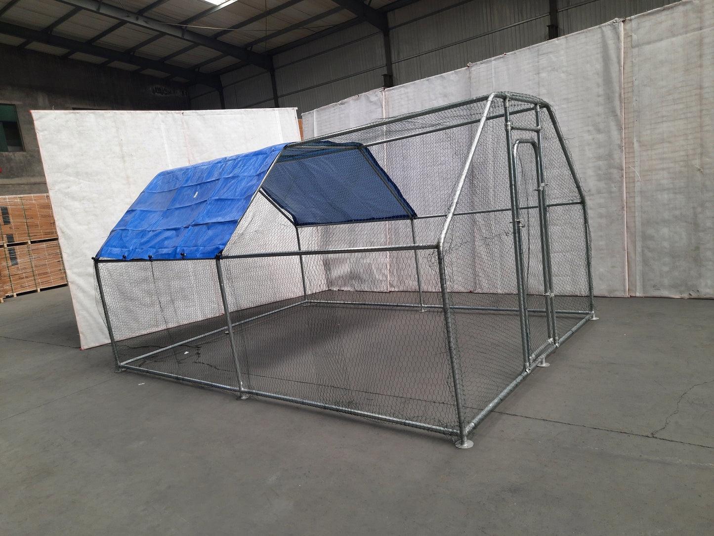 New Flat Top Dog & Animal Cage Coop 12.5 x 9 FT – Walk - In Metal Enclosure – SKU626231 - with | Sold by Uncle Wiener's Wholesale