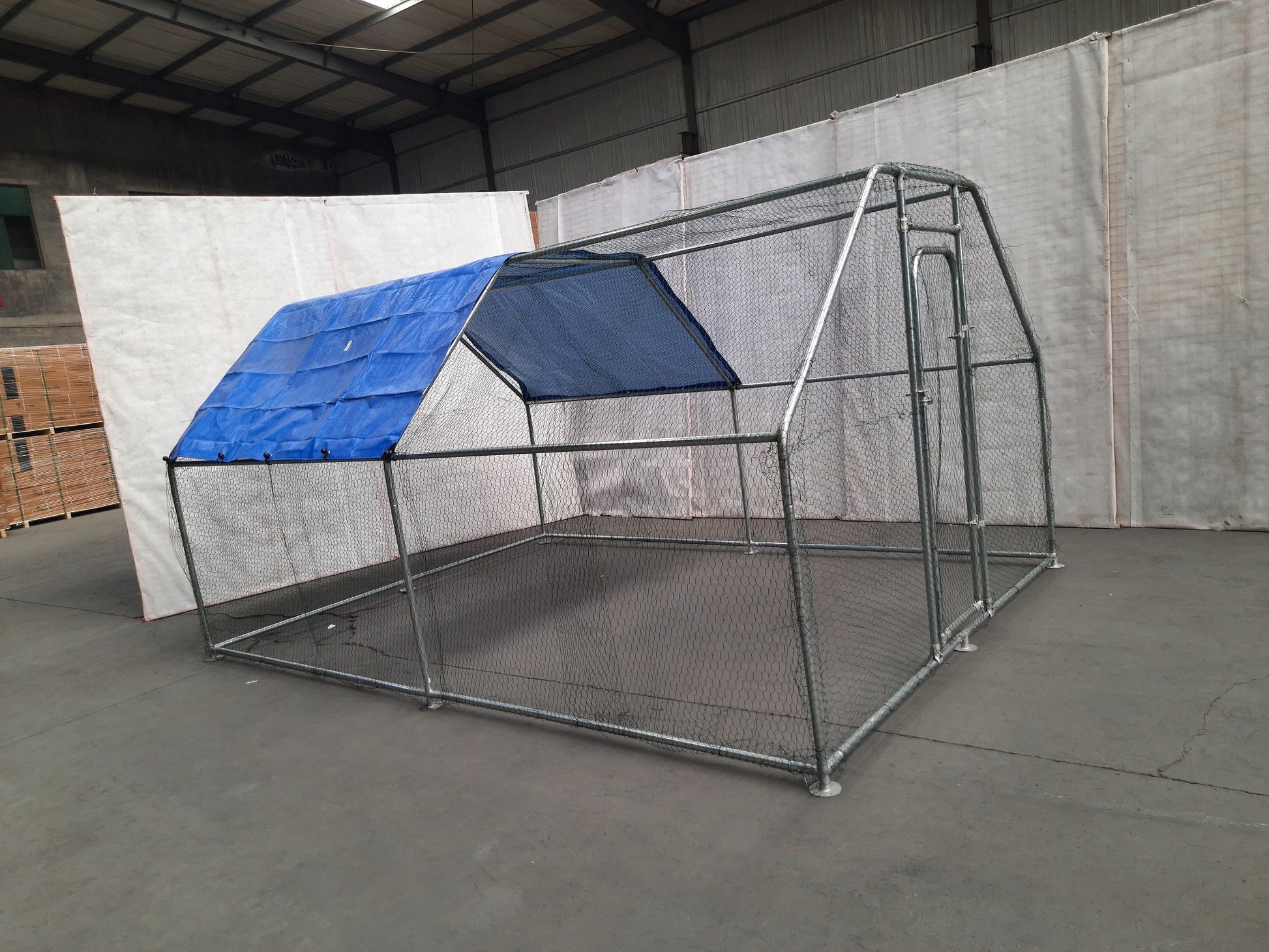 New Flat Top Dog & Animal Cage Coop 12.5 x 9 FT – Walk - In Metal Enclosure – SKU626231 - with | Sold by Uncle Wiener's Wholesale
