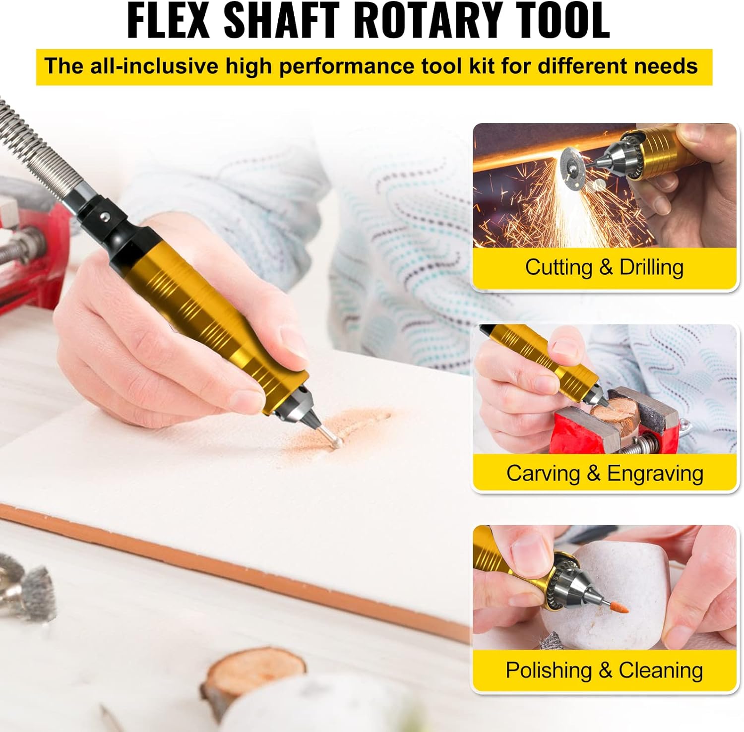 780W Flex Shaft Grinder with rotary carving attachments
Precision rotary tool for engraving and polishing
3-jaw chuck grinder for detailed crafting and modeling
Foot pedal speed-controlled grinder for jeweler use
AC-powered carving and grinding rotary tool kit