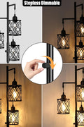 modern black 3-light LED floor lamp with mesh cage shades

dimmable industrial floor lamp with adjustable heads in living room

three-head stepless dimmable floor lamp for bedroom lighting

industrial style floor lamp with warm LED bulbs included

