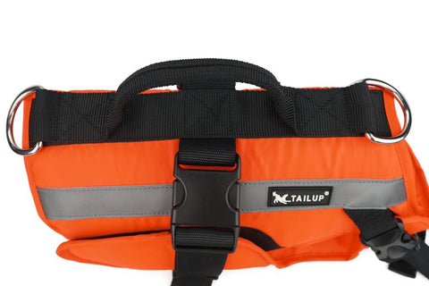 New Fluorescent Orange Dog Life Jacket – High - Visibility Pet Safety Vest for Swimming & Boating - with Medium 42×42 cm | Sold by Uncle Wiener's Wholesale