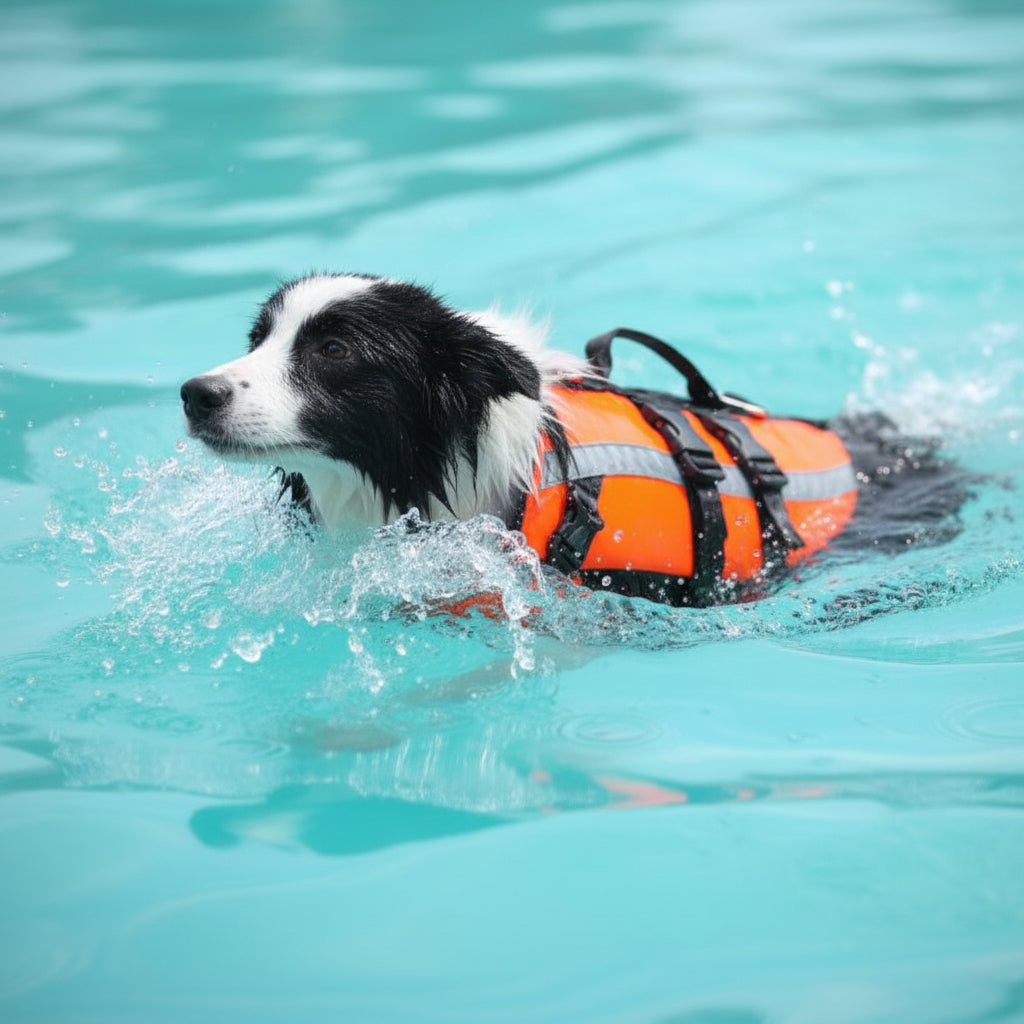 New Fluorescent Orange Dog Life Jacket – High - Visibility Pet Safety Vest for Swimming & Boating - with Medium 42×42 cm | Sold by Uncle Wiener's Wholesale