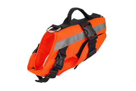 New Fluorescent Orange Dog Life Jacket – High - Visibility Pet Safety Vest for Swimming & Boating - with Medium 42×42 cm | Sold by Uncle Wiener's Wholesale