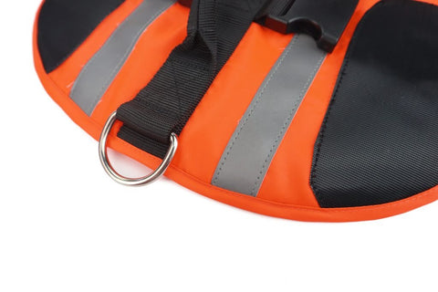 New Fluorescent Orange Dog Life Jacket – High - Visibility Pet Safety Vest for Swimming & Boating - with Medium 42×42 cm | Sold by Uncle Wiener's Wholesale