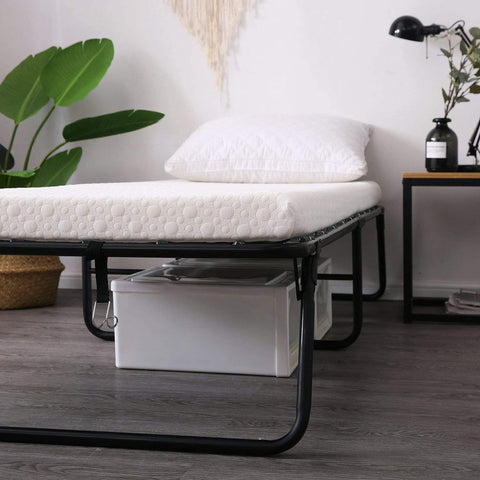 Fold-Out Guest Bed Cot with 3-Inch Memory Foam Mattress ��� Portable Sleeping Cot for Home, Office, or 