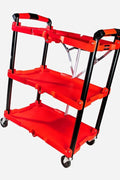 New Foldable 3 - Layer Garage Tool Cart ��� Heavy - Duty Rolling Storage Trolley with Wheels & Shelves WT235221 - with | Sold by Uncle Wiener's Who