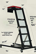 S1137 Foldable Topside Automotive Creeper with Adjustable Height and Padded Deck