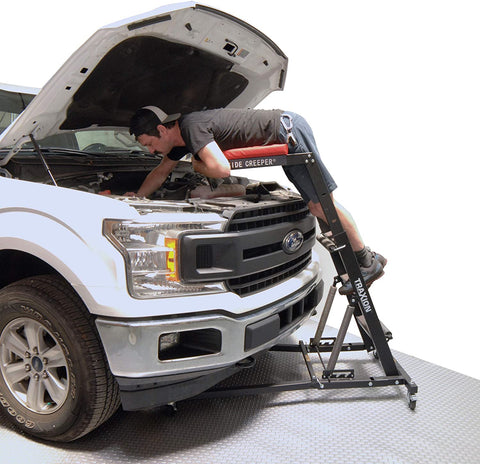 S1137 Foldable Topside Automotive Creeper with Adjustable Height and Padded Deck