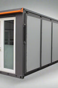 "Foldable insulated container home with windows and door – 19FT model"

"Portable prefab tiny home cabin for off-grid living and remote offices"

"Modular container house interior layout – white insulated walls and windows"