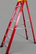"8-step red fiberglass ladder for home and job site use"

"10-step heavy-duty non-conductive fiberglass ladder"

"Foldable safety step ladder with high load capacity"