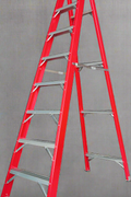 "8-step red fiberglass ladder for home and job site use"

"10-step heavy-duty non-conductive fiberglass ladder"

"Foldable safety step ladder with high load capacity"