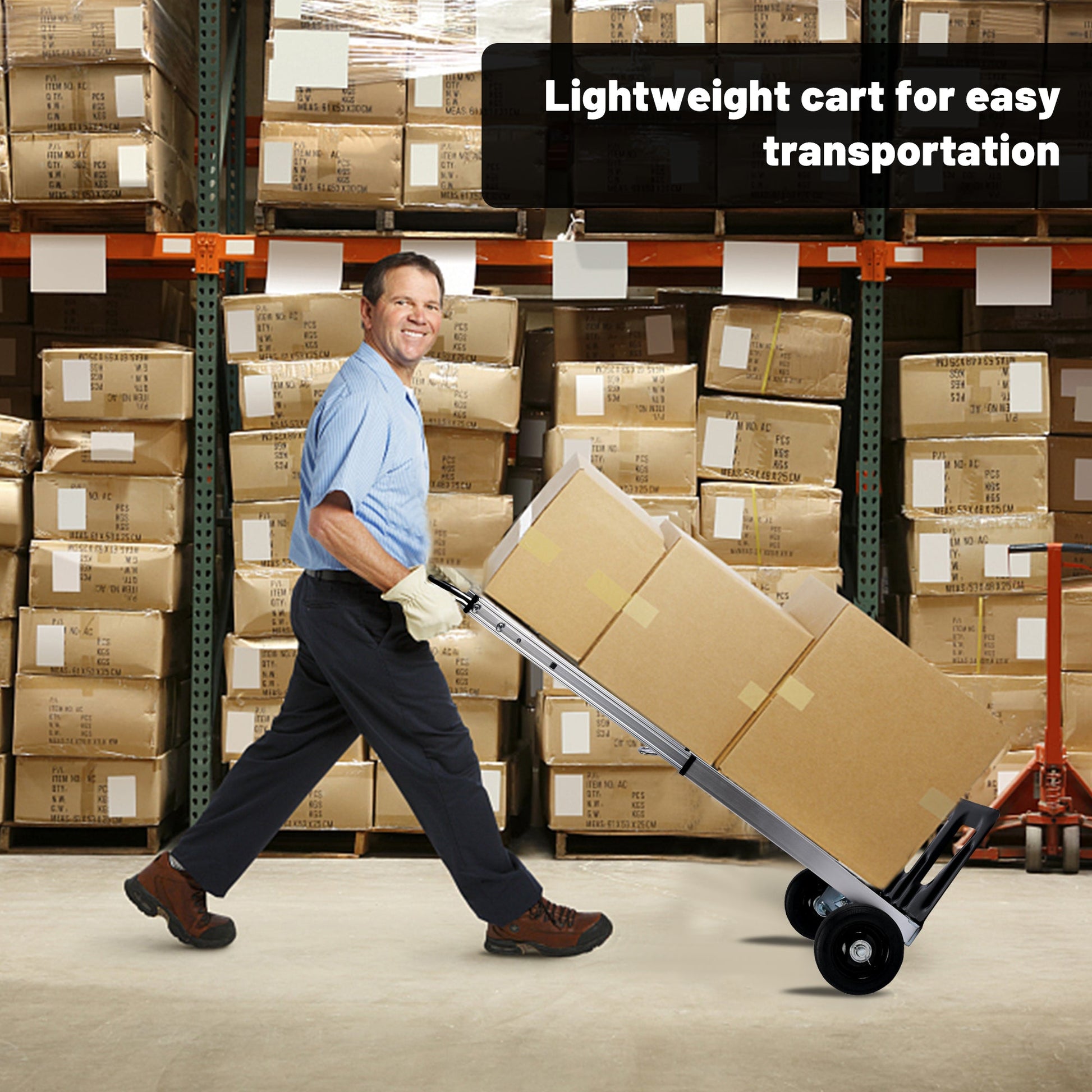 New Folding Hand Truck Dolly Cart with Telescoping Handle, Portable Aluminum Sack Truck with 15cm Rubber Wheels for Moving, Shopping, Travel & Office Use AMACC80 - with | Sold by Uncle Wiener's Wholesale