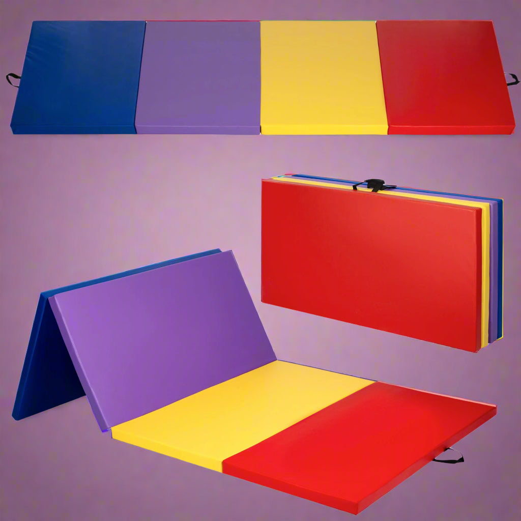 Foldable 4x8 Ft Yoga Mat in Multi-Color

Tri-Fold Thick Exercise Mat for Home Gym

Durable EPE Foam Fitness Mat

Water-Resistant Workout Mat with Handle

Home Use Folding Gymnastics Mat

Child practicing on colorful foam mat

Folded yoga mat stored neatly

Multi-use mat in home workout setup