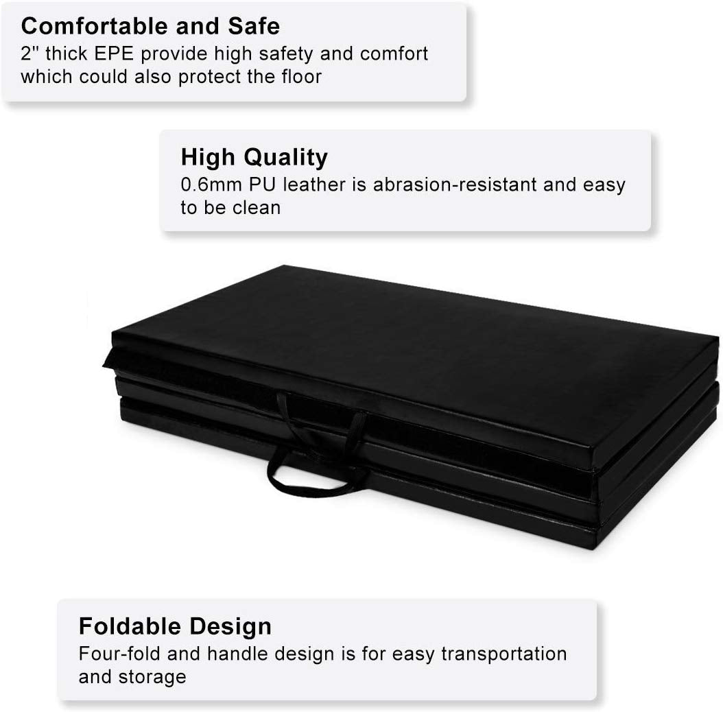 Foldable 4x8 Ft Yoga Mat in Multi-Color

Tri-Fold Thick Exercise Mat for Home Gym

Durable EPE Foam Fitness Mat

Water-Resistant Workout Mat with Handle

Home Use Folding Gymnastics Mat

Child practicing on colorful foam mat

Folded yoga mat stored neatly

Multi-use mat in home workout setup