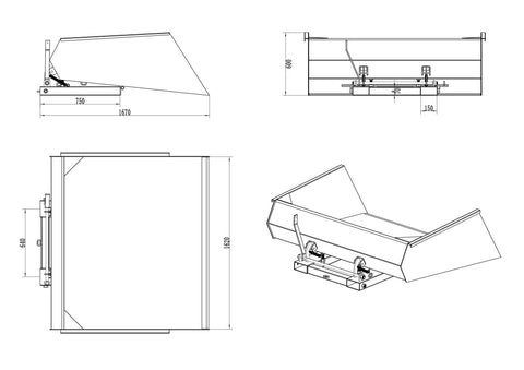 NEW FORKLIFT DUMPING BUCKET ATTACHMENT 32520412 - with | Sold by Uncle Wiener's Wholesale