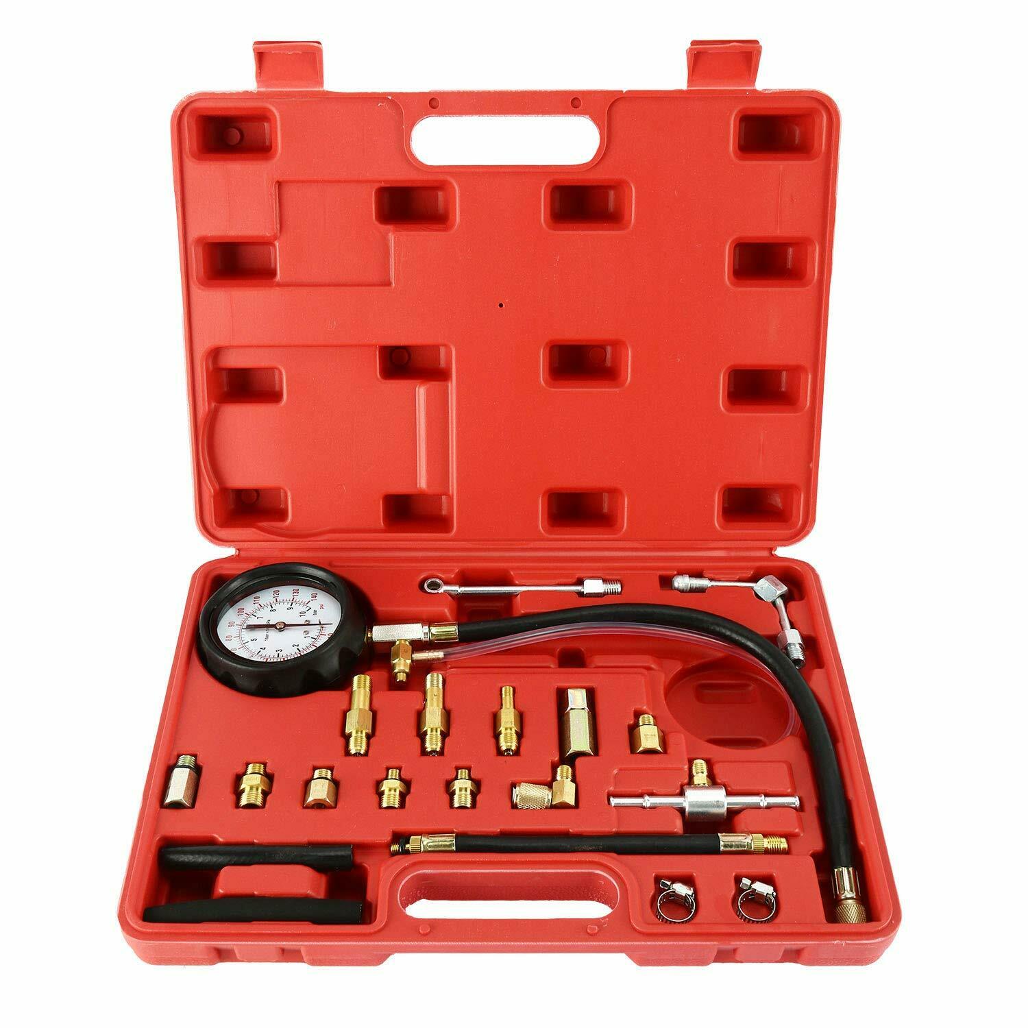 NEW Fuel Injector Pump Pressure Tester Kit TU114 – Universal Fuel Injection Gauge Set 0–140 PSI with Adapters & Carry Case - with | Sold by Uncle Wiener's Wholesale