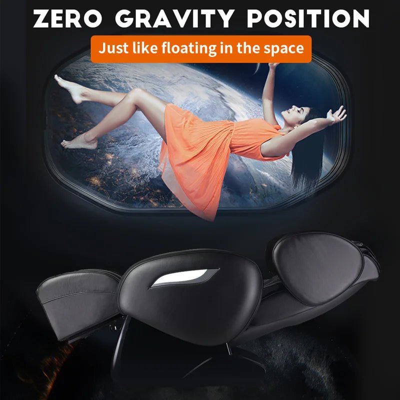 Black heated full-body massage chair with airbags and USB port
Close-up of foot rollers on EC55 massage chair
Airbag placement on full-body massage recliner
Side view of EC55 massage chair in living room