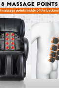 Black heated full-body massage chair with airbags and USB port
Close-up of foot rollers on EC55 massage chair
Airbag placement on full-body massage recliner
Side view of EC55 massage chair in living room