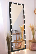 Full-length Hollywood vanity mirror with LED lights and black frame
71x17 floor mirror with bright LED bulbs and modern stand
Vanity mirror with touch controls for makeup and dressing use