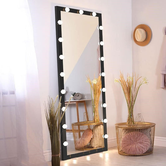 Full-length Hollywood vanity mirror with LED lights and black frame
71x17 floor mirror with bright LED bulbs and modern stand
Vanity mirror with touch controls for makeup and dressing use