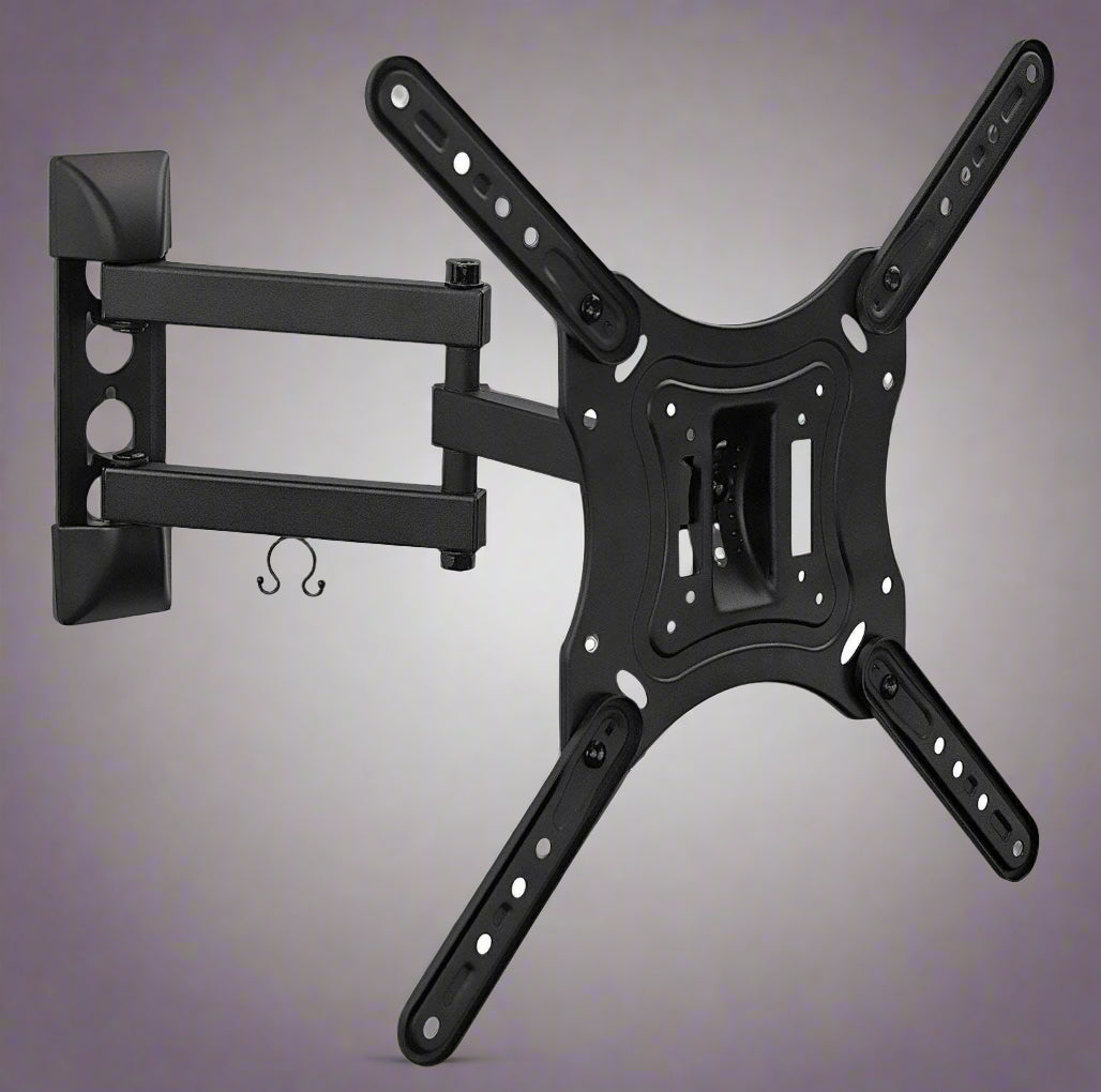 "Full motion TV wall mount for 26-70 inch screens"

"Swivel and tilt articulating TV bracket"

"VESA-compatible wall mount with cable management"

"Black steel universal wall bracket for flat-screen TVs"