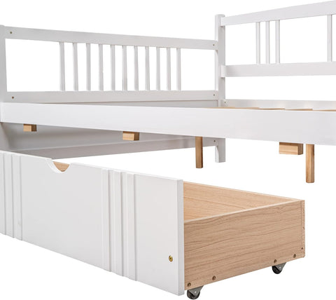 New Full Size Wooden Daybed with 2 Storage Drawers – Modern Solid Wood Bed Frame for Bedroom or Guest Room B0CQT5XXMF - with | Sold by Uncle Wiener's Wholesale