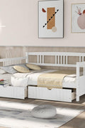 New Full Size Wooden Daybed with 2 Storage Drawers – Modern Solid Wood Bed Frame for Bedroom or Guest Room B0CQT5XXMF - with | Sold by Uncle Wiener's Wholesale