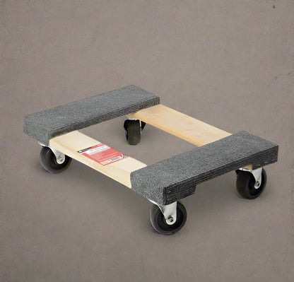 MCB15 Furniture Dolly – Heavy-duty platform with swivel caster wheels

Compact dolly cart for furniture with rubber side rails and wood base