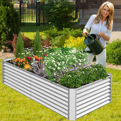 Galvanized Rectangle Raised Garden Bed for Outdoor Growing

Rust-Resistant Metal Planter Box for Vegetables and Herbs

Durable Outdoor Garden Bed for Backyard Gardening