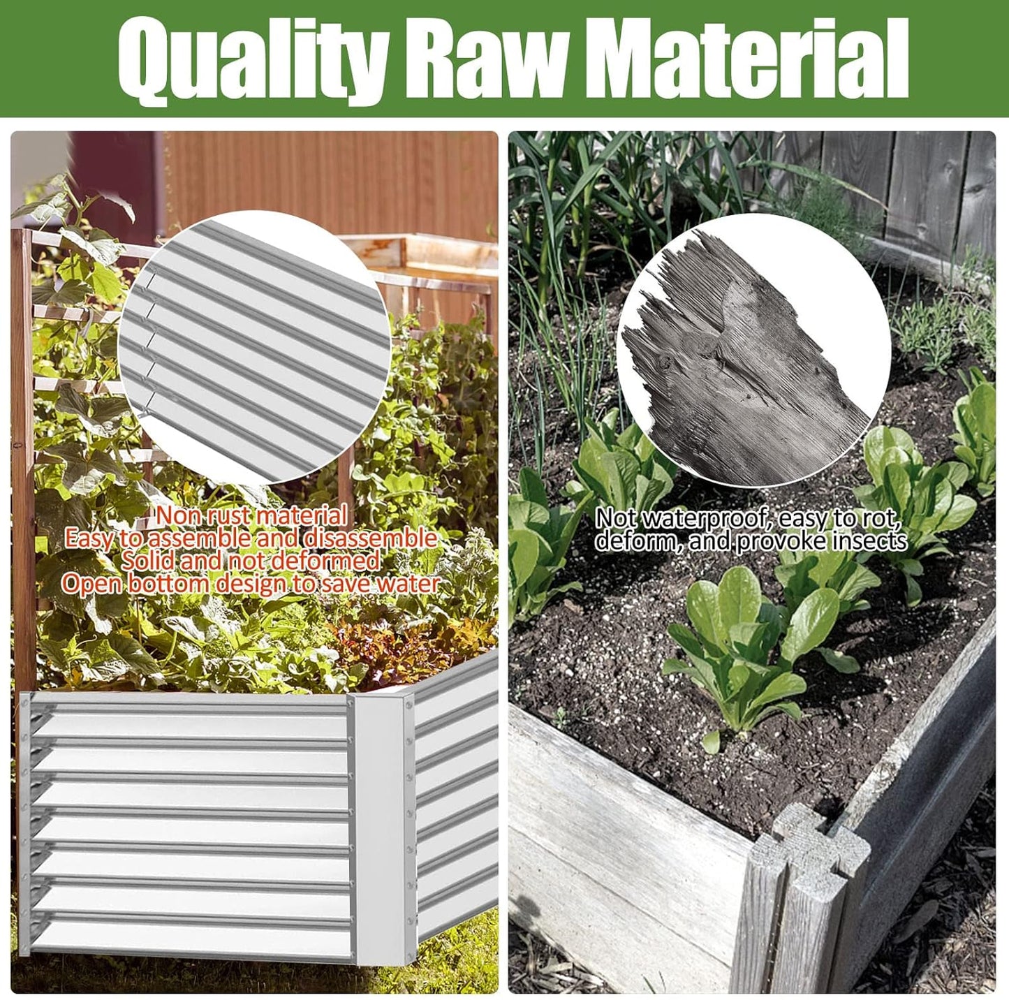 Galvanized Rectangle Raised Garden Bed for Outdoor Growing

Rust-Resistant Metal Planter Box for Vegetables and Herbs

Durable Outdoor Garden Bed for Backyard Gardening