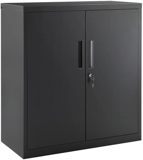 Heavy-Duty Metal Garage Cabinet with Lockable Doors Front View

Steel Garage Storage Cabinet Adjustable Shelves OMC013B01

Lockable Storage Cabinet for Workshop or Office

Industrial Garage Storage Cabinet with Powder-Coated Finish