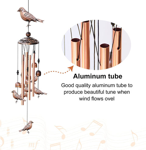 NEW Garden Bird Metal Wind Chime S3121 – Handcrafted Copper & Aluminum Chime - with | Sold by Uncle Wiener's Wholesale